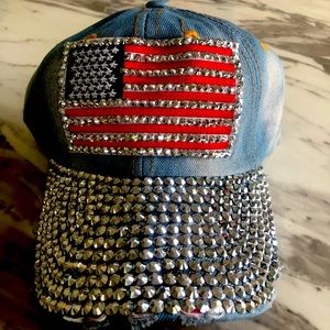 Patriotic Rhinestone Ball Cap - New!